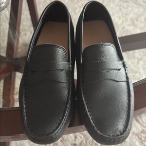 Men's Black Leather Loafers